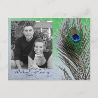 Save the Date - Peacock Post Card