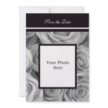 Save the Date Photo Announcement -- Rose Border invitations