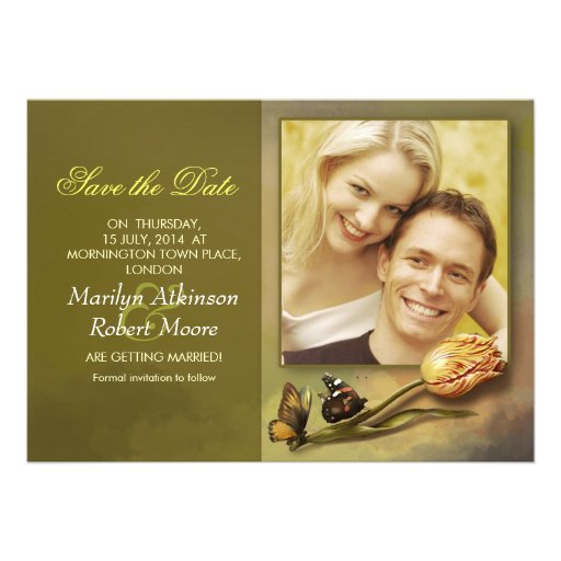 save the date photo invitation with vintage design
