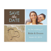 Save the Date photo postcards turquoise and brown