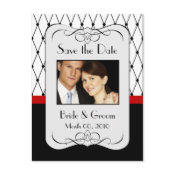 Save the Date photo postcards black red