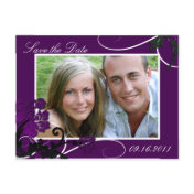 Save the Date-Photo-Wedding-Postcard-Purple-Floral