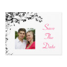 postcard - Pink with black designs