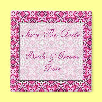 Save the Date PINK AND BLACK Wedding Magnets