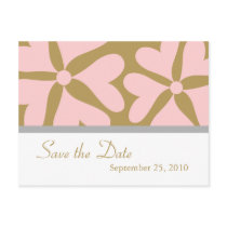 Save the Date - Pink and Gold Wedding Postcard