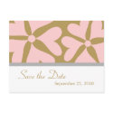 Save the Date - Pink and Gold Wedding Postcard