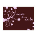 save the date : pink blossoms : postcards