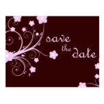 save the date : pink blossoms : postcard