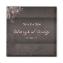 Save the Date Pink Brown Floral Fridge Magnet