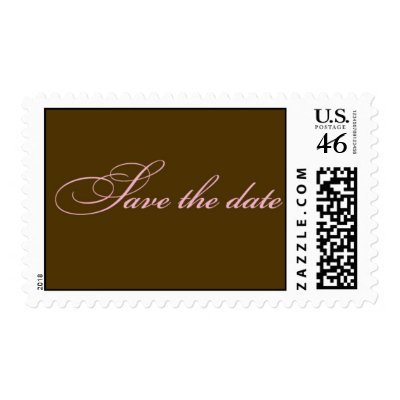 Save the Date - Pink/Brown Postage