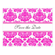 save the date,pink damask postcards