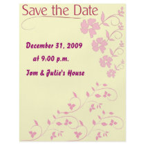 Save the date Pink Floral Flyer