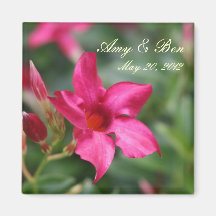 save the date pink flower magnet