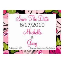 Save The Date - Pink Flower Theme postcards