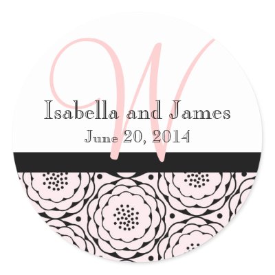 Save the Date Pink Flowers Wedding Sticker