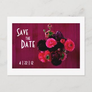 Save the Date Pink & Purple postcard