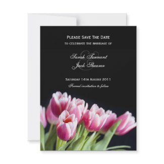 Save the Date Pink Tulip Invitation invitation