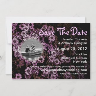 Save The Date Pink Vintage Flowers Invitation invitation