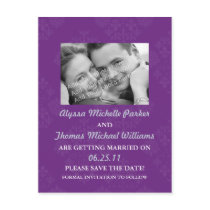 Save The Date Post Card with Your Photo (Purple)