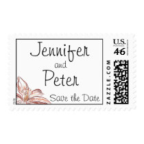 SAVE THE DATE POSTAGE Orange Flowers stamps
