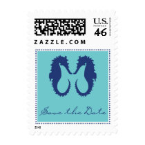 Save the Date Postage with Seahorses