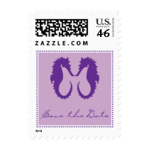 Save the Date Postage with Seahorses