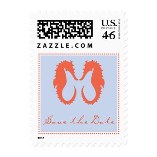 Save the Date Postage with Seahorses stamp