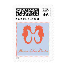 Save the Date Postage with Seahorses