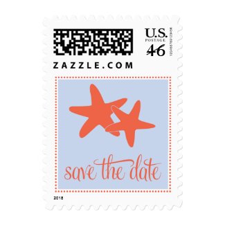 Save the Date Postage with Starfish stamp