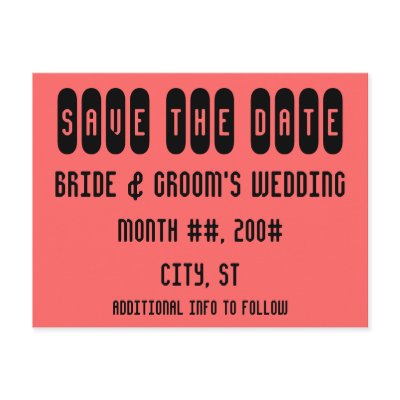 Save the Date postcard