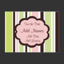 Save the Date Postcard Pink and Brown by jgh96sbc Save the Date Postcard Pink and Brown