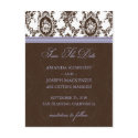 Save The Date Postcard-Victorian Romance Lavender