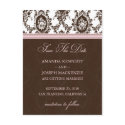 Save The Date Postcard-Victorian Romance (Pink) by twoheartsshoppe Save The Date Postcard-Victorian Romance (Pink)