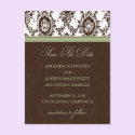 Save The Date Postcard-Victorian Romance (Sage)