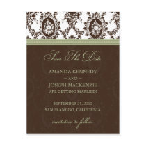Save The Date Postcard-Victorian Romance (Sage) by twoheartsshoppe Save The Date Postcard-Victorian Romance (Sage)