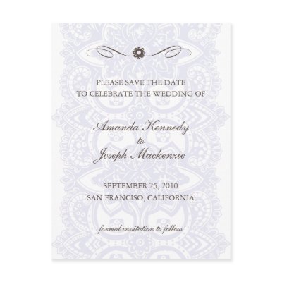 Save The Date Postcard-Vintage Blossom Lavender by twoheartsshoppe