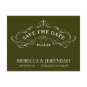 Save the Date Postcard with Calligraphic Frame postcard