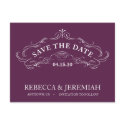 Save the Date Postcard with Calligraphic Frame postcard