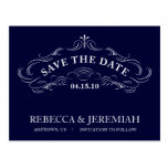 Save the Date Postcard with Calligraphic Frame