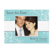 Save the Date postcards tiffany blue