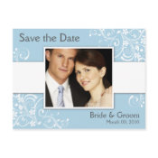 Save the Date postcards light blue