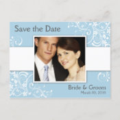 Save the Date postcards light blue