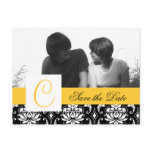Save the Date Postcards Monogram Damask Photo