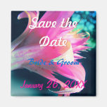 "Save the Date" Pretty Pink Flower Magnet