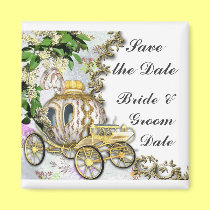 Save the Date Princess Carriage Wedding Magnets magnets