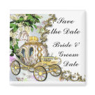 square_magnet - Save the Date Princess Carriage Wedding Magnets