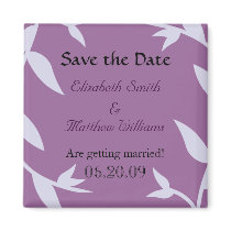 Save the Date Purple 2 Vines Magnet by indolilly Save the Date Purple 2 Vines Magnet