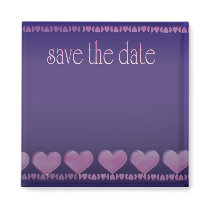 Save the date purple magnet magnets