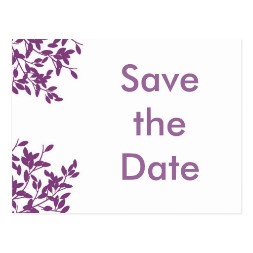 Save the date purple! postcard Zazzle