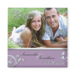 Save the Date Purple &amp; Silver Sparkle Magnet